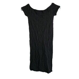 Intimately Free People Cap Sleeve Textured Stretch Mini Dress Black Size XS/S